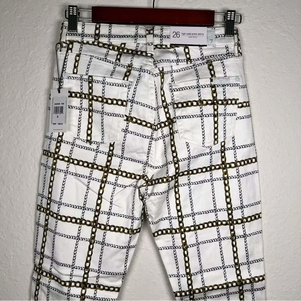 7 for all mankind high waist ankle skinny jeans 🔥 NWT 🔥 Size 26